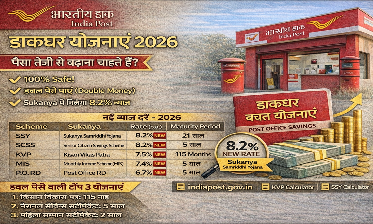 Post Office Yojana 2026 interest rates and best saving schemes India