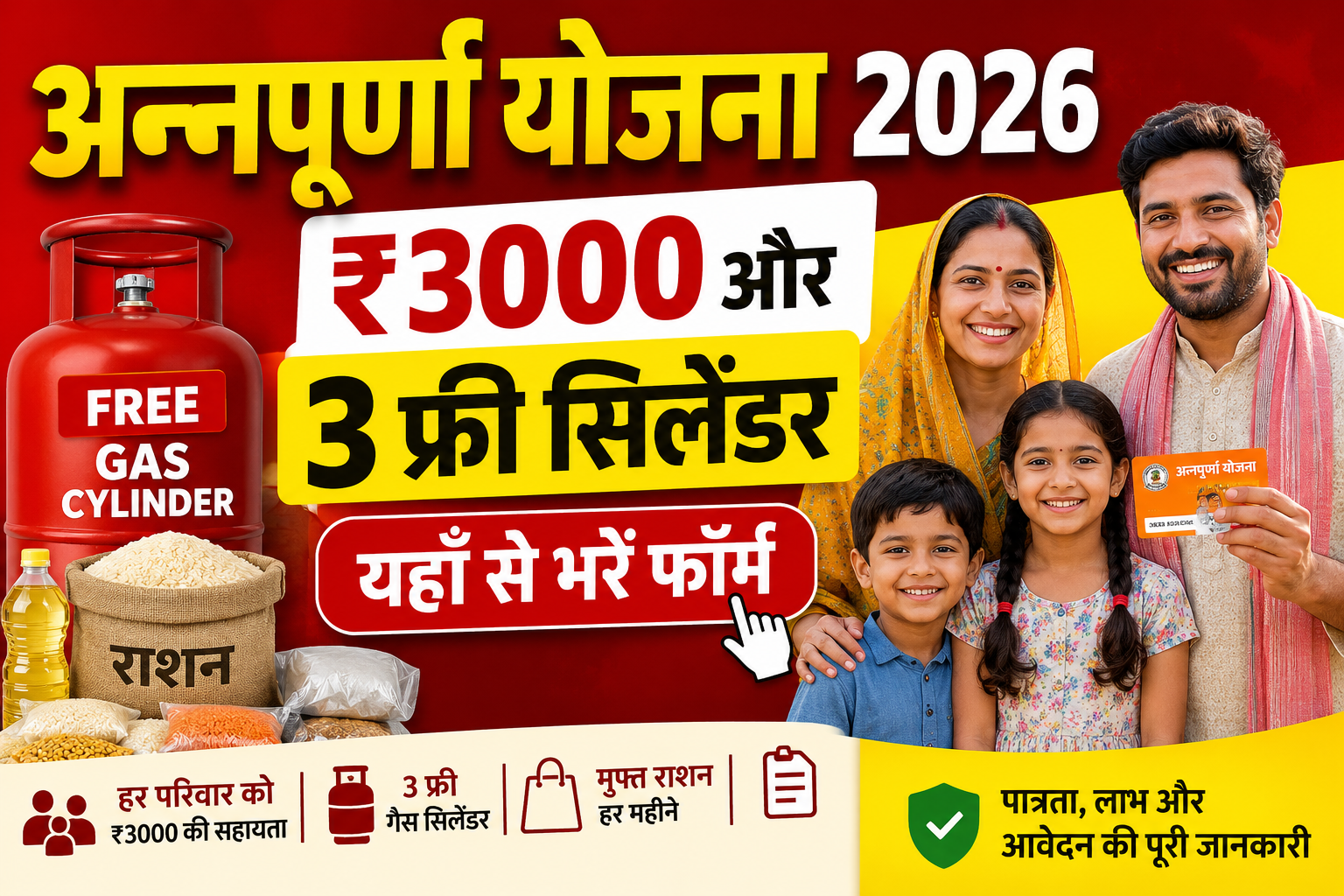Mukhyamantri Annapurna Yojana 2026 online registration and benefits