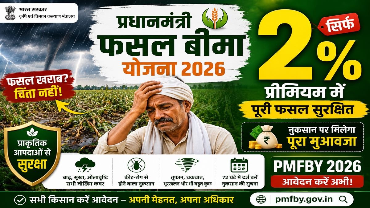 M Fasal Bima Yojana 2026 (PMFBY): Online Apply, Status