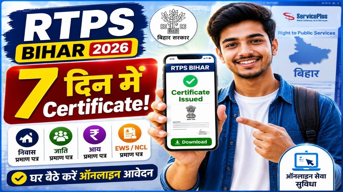 RTPS Bihar 2026 जाति, आय, निवास प्रमाण पत्र ऑनलाइन आवेदन