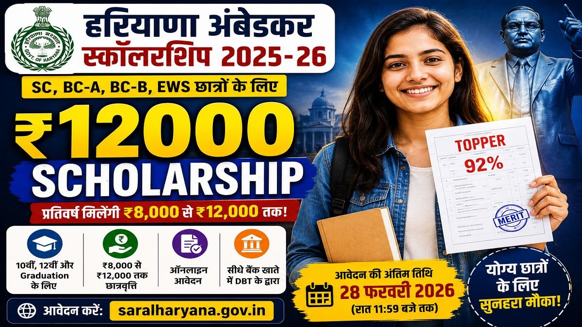 haryana ambedkar scholarship online form